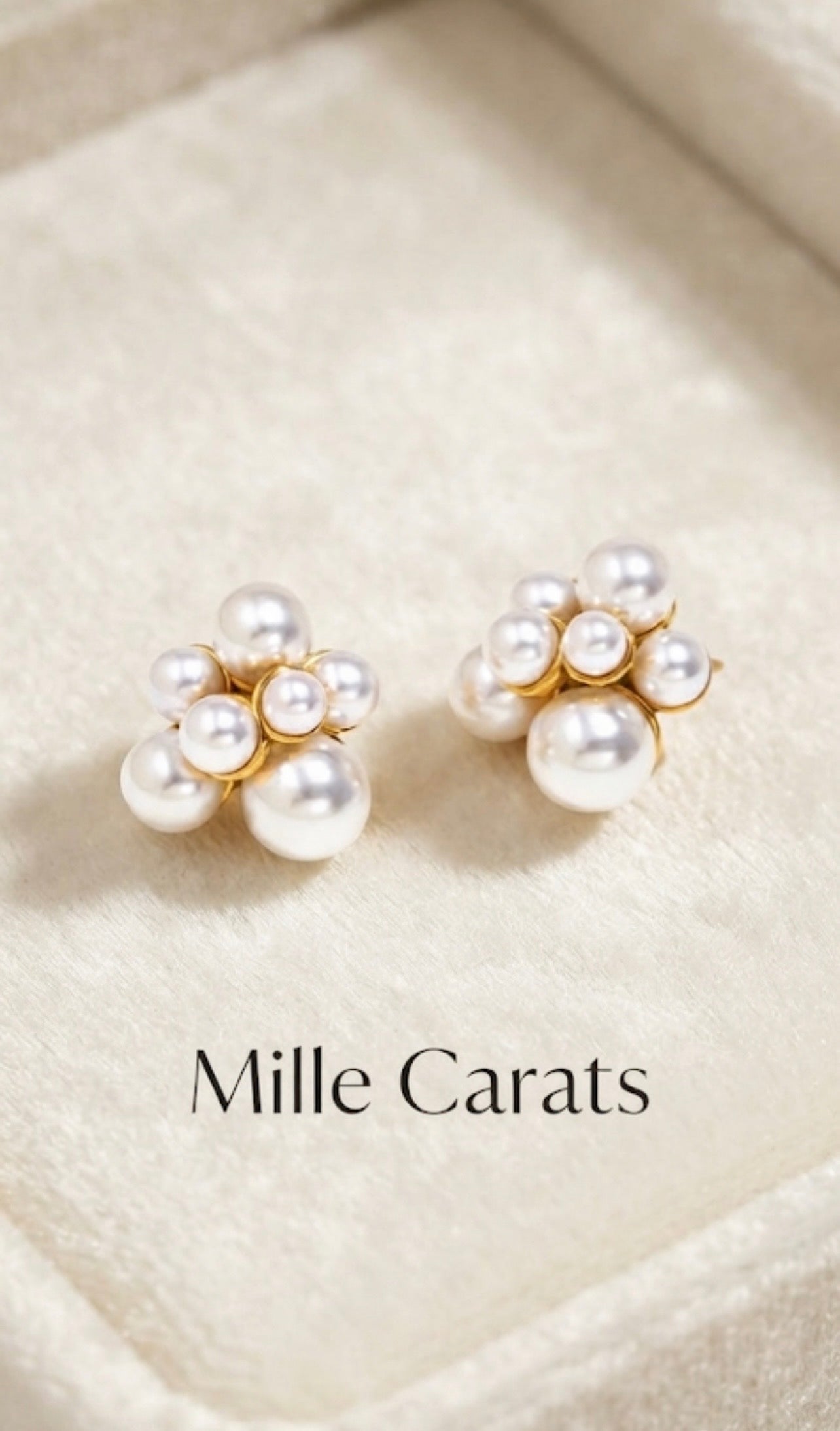 Boucles d’Oreilles Grappe de Perles