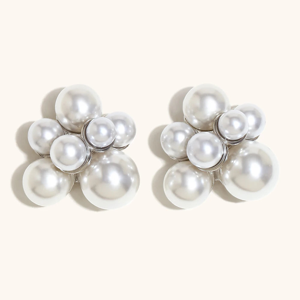 Boucles d’Oreilles Grappe de Perles