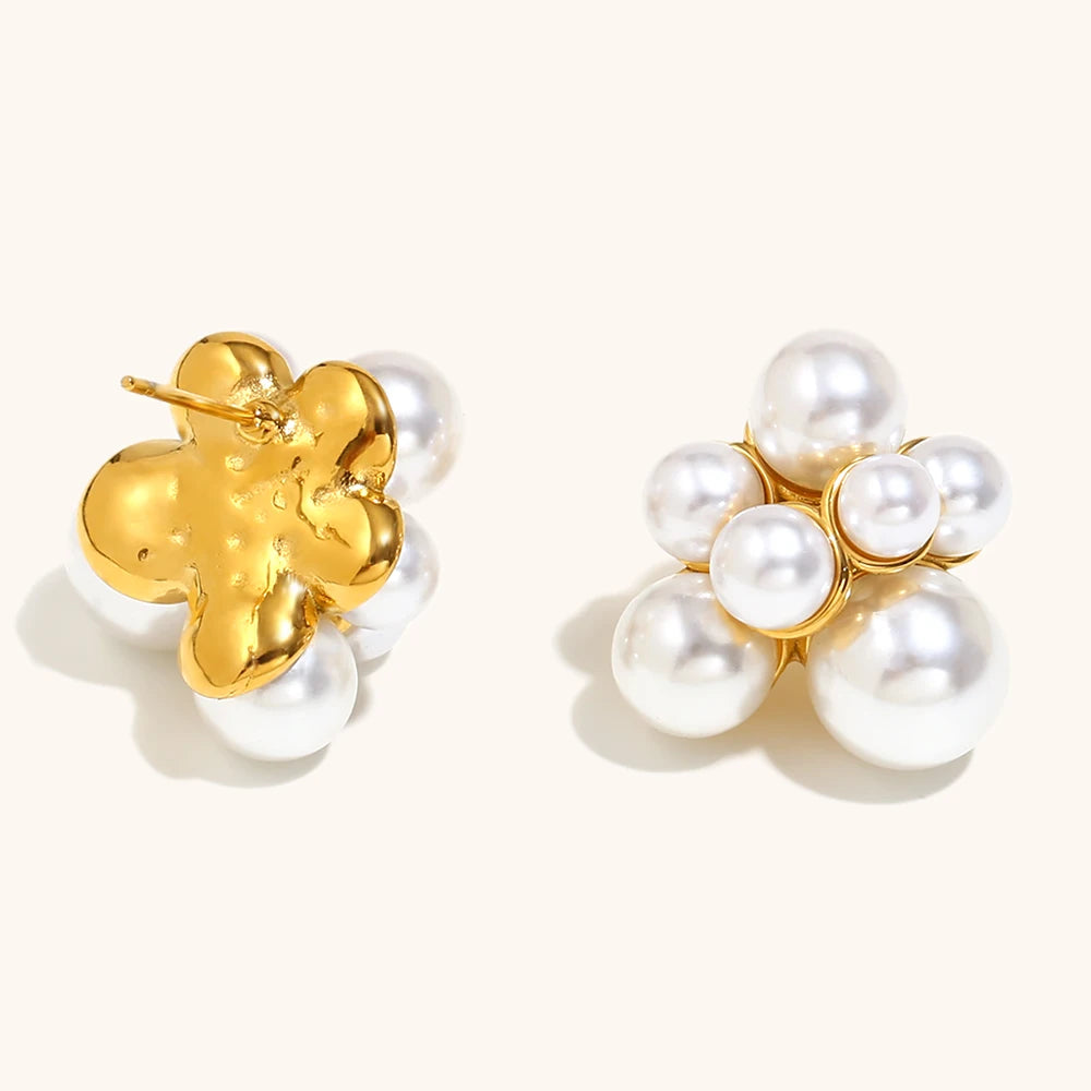 Boucles d’Oreilles Grappe de Perles